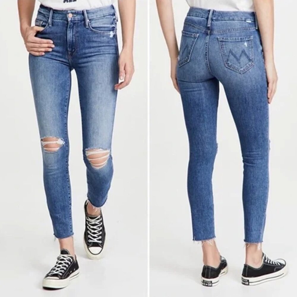 Mother Looker Ankle Fray Jeans Not Cut And Pasted - SZ 31 LIKE NEW!
